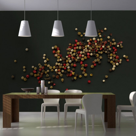 Fototapeet - Composition of coloured pepper - 350x270