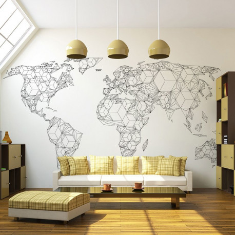 Fototapeet - Map of the World - white solids - 400x309