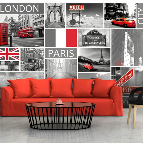 Fototapeet - London, Paris, Berlin, New York - 350x245