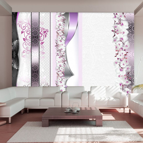 Fototapeet - Parade of orchids in violet - 100x70