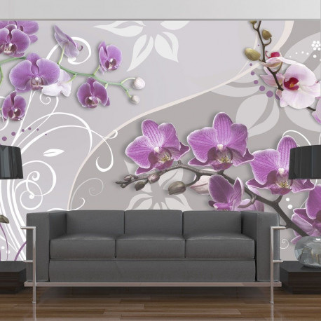 Fototapeet - Flight of purple orchids - 150x105