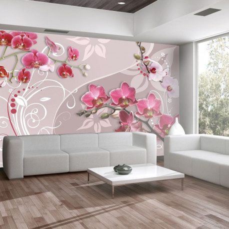Fototapeet - Flight of pink orchids - 200x140