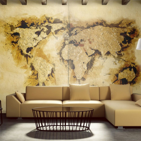 Fototapeet - Gold-diggers' map of the World - 450x270