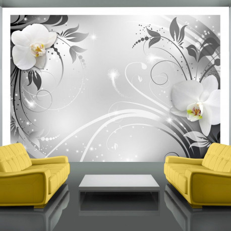 Fototapeet - Orchids on silver - 300x210