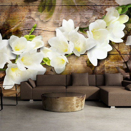 Fototapeet - Freesia on Wood - 100x70
