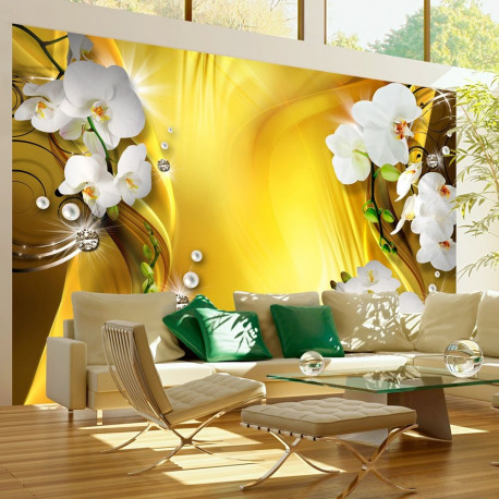 Fototapeet - Orchid in Gold - 100x70