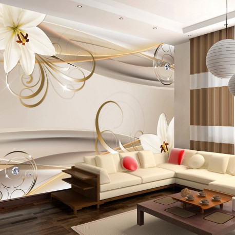 Fototapeet - Lilies and The Gold Spirals - 300x210