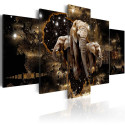 Seinapilt - Brown Elephants (5 Parts) Wide - 100x50