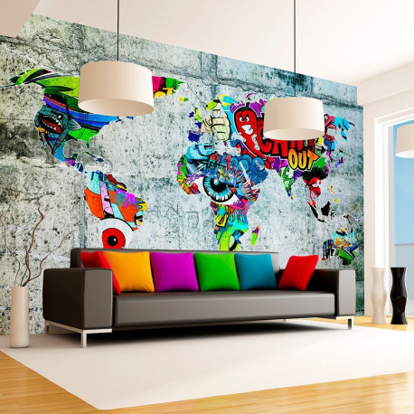 Fototapeet - Map - Graffiti - 350x245
