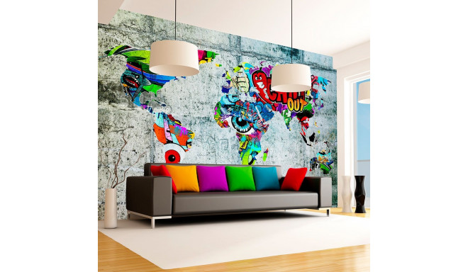 Fototapeet - Map - Graffiti - 300x210