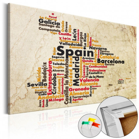 Pilt korgil - Spanish Cities (ES) [Cork Map] - 120x80