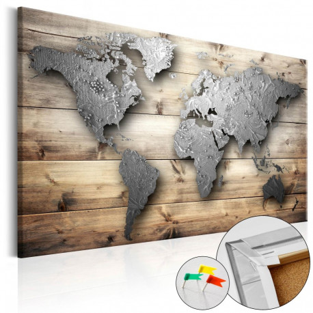 Pilt korgil - Silver World [Cork Map] - 60x40