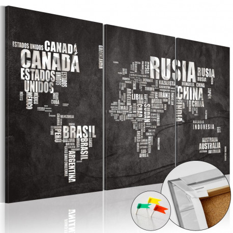 Pilt korgil - El Mundo [Cork Map] - 60x40