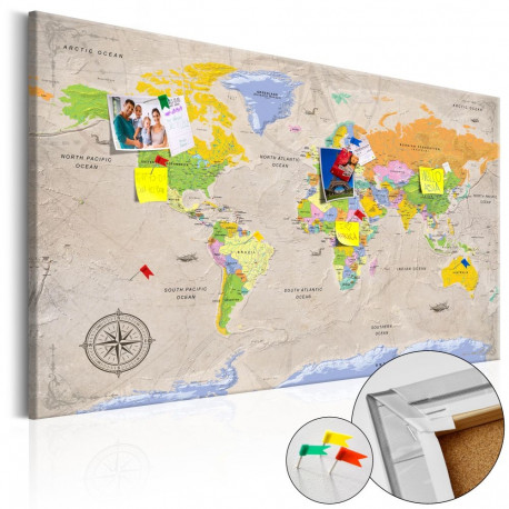 Pilt korgil - Maps: Vintage Style [Cork Map] - 90x60