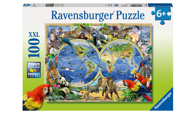 Ravensburger pusle 100 tk Maailmaloomad
