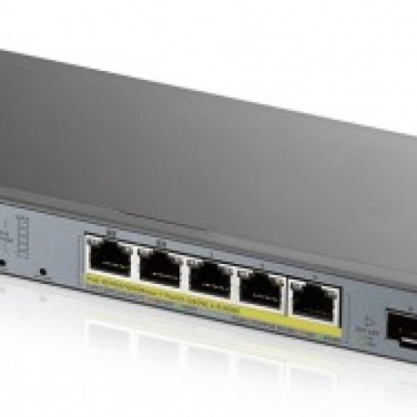 ZYXEL GS1350-6HP, 6 PORT MANAGED CCTV POE SWITCH, LONG RANGE, 60W, 802.3BT (1 YEAR NCC PRO PACK LICE