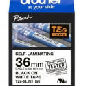BROTHER TZESL261 36 MM BLACK ON WHITE SELF LAMINATE