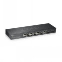 ZYXEL GS1920-24V2, 28 PORT SMART MANAGED SWITCH 24X GIGABIT COPPER AND 4X GIGABIT DUAL PERS., HYBRID