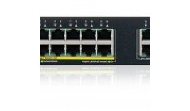 ZYXEL GS1915-24EP, 24-PORT GBE, 12 PORT POE, 130 WATT 802.3AT, RACKMOUNT, FANLESS, SMART SWITCH, HYB