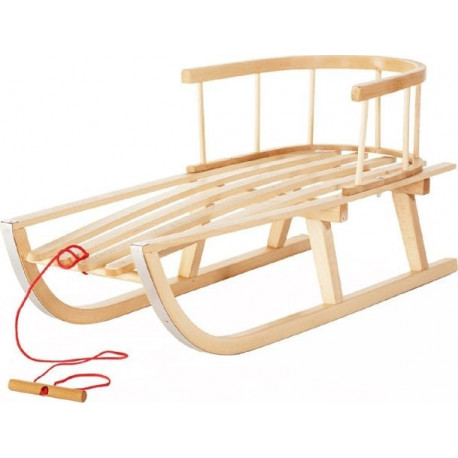 GreenBlue Wooden sled with backrest brown (GB136)