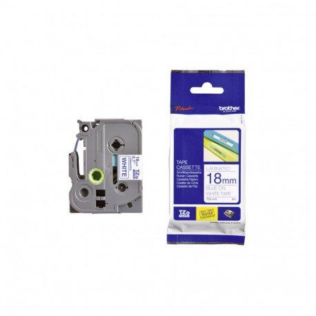 Kleepkirjalint/markeerimislint BROTHER TZE-243 18mm sinine/valge