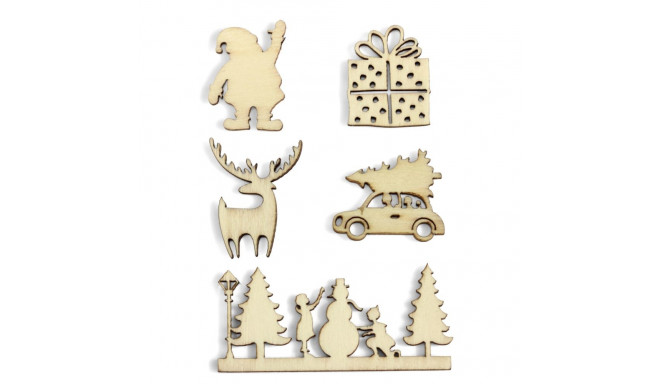 Puidust ornamendid Jõulud - iseliimuv 5tk