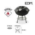 Barbecue EDM Black (Ø 35,5 x 40 cm)