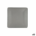 Flat Plate Bidasoa Gio Grey Plastic 21,5 x 21,5 cm (12 Units)