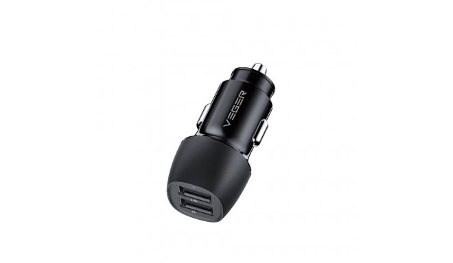 VEGER car charger 2 x USB A 3,4A 17W CC316-2A black