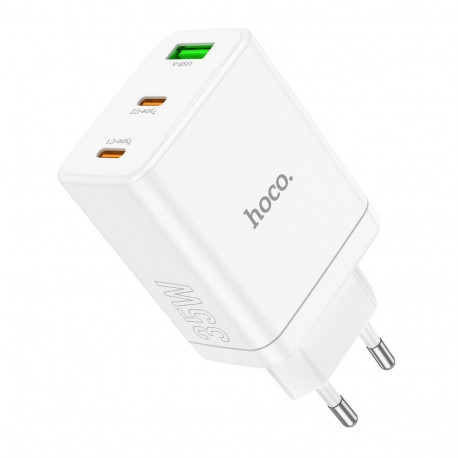 Phone charger Hoco 2 x USB C + USB A QC3.0 PD 3A 35W N33 white