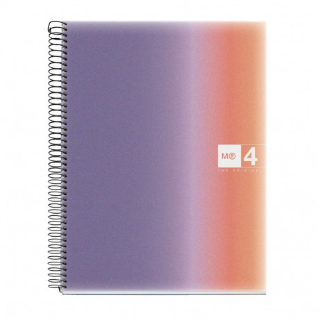 Kaustik A4 120l 5x5 ruut spiraal 4-ne augustus, 4-värvi register AURORA PROVENCE Miquelrius