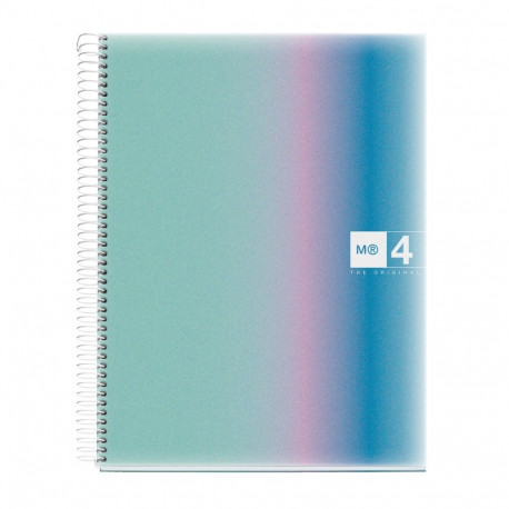 Kaustik A4 120l joon spiraal 4-ne augustus, 4-värvi register AURORA SANTORINI Miquelrius