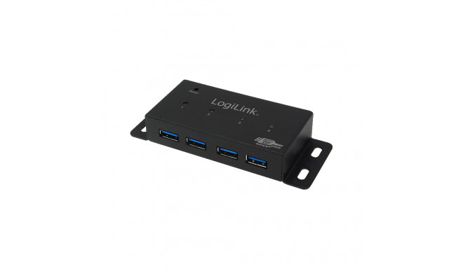 LogiLink USB 3.0 jaotur 4-porti metallist toiteallikaga