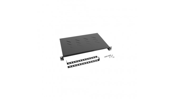Lanberg fixed shelf 19'' 600mm 1U/483x300mm max load capacity up to 25kg black