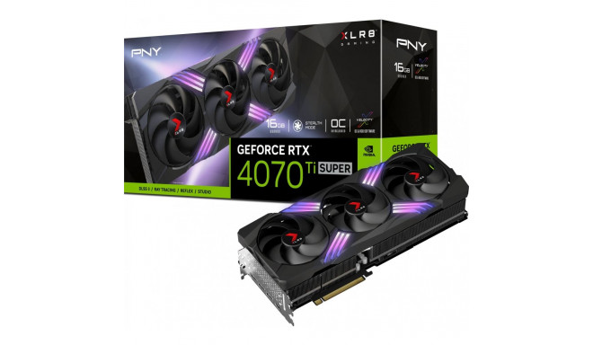 PNY GeForce RTX 4070 Ti SUPER XLR8 Gaming Verto Epic-X RGB OC 16GB GDDR6X graphics card (VCG4070TS16