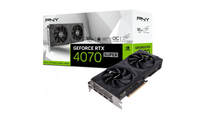 PNY GeForce RTX 4070 SUPER Verto OC Dual Fan 12GB GDDR6X graafikakaart (VCG4070S12DFXPB1-O)