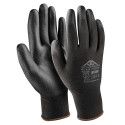 Black polyurethane gloves L 12 pcs.