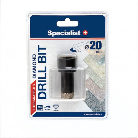 Diamond core bit SPECIALIST+, 20 mm, M14, kõvade materjalide puurimiseks