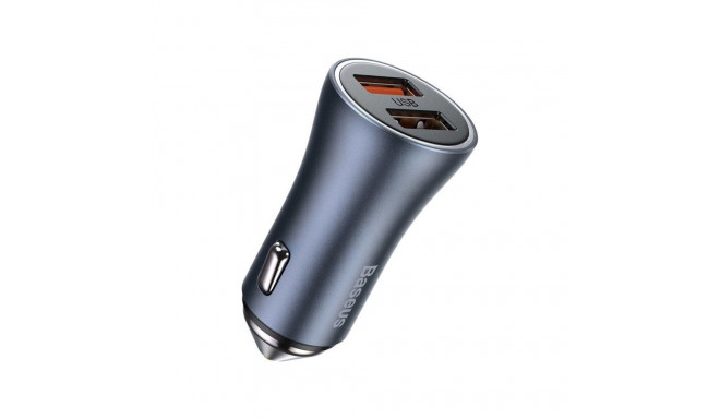 CAR CHARGER 12-24V 2XUSB QC4.0 40W GRAY