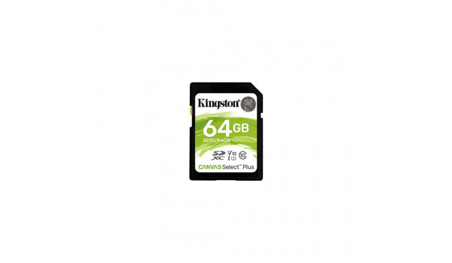 Kingston Canvas Select Plus SDXC 64 GB Class 10 UHS-I/U1 V10 mälukaart (SDS2/64GB)