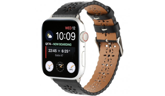 Kellarihm Trendybay Apple Watch 38/40/41mm, nahk, must lill