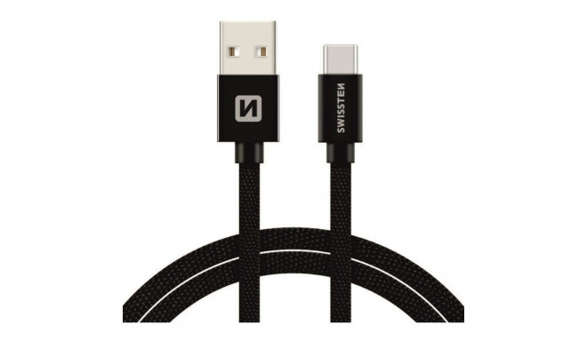 USB kaabel Swissten USB-A - USB-C, 3m, must
