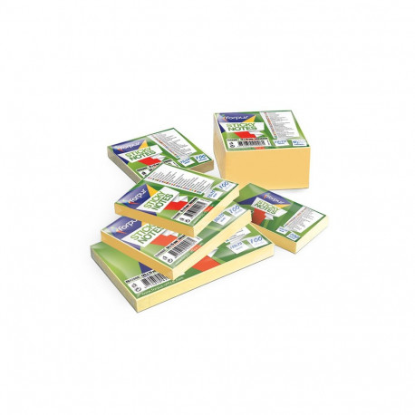 Märkmepaber Forpus liimribaga 75x75 mm, kollane, 100 lehte (2 tk)
