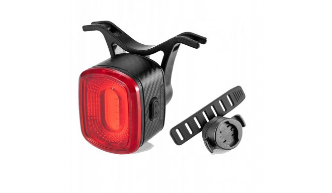 Rockbros Q2S LED rear bicycle light with intelligent stop system + USB-C - USB-A cable - black