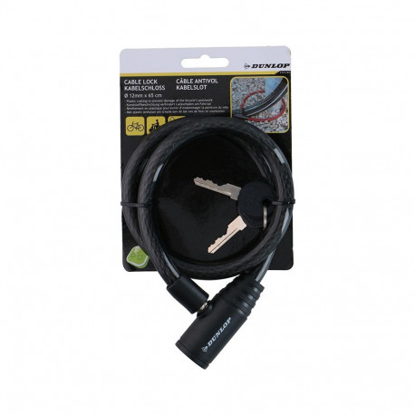 Dunlop - Zapięcie do roweru spiralne na klucz 65 cm (czarny)