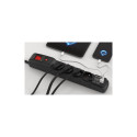 SURGE PROTECTOR ACAR F4 USB A+C 3M 4X FRENCH OUTLETS PD 3.0 QC BLACK