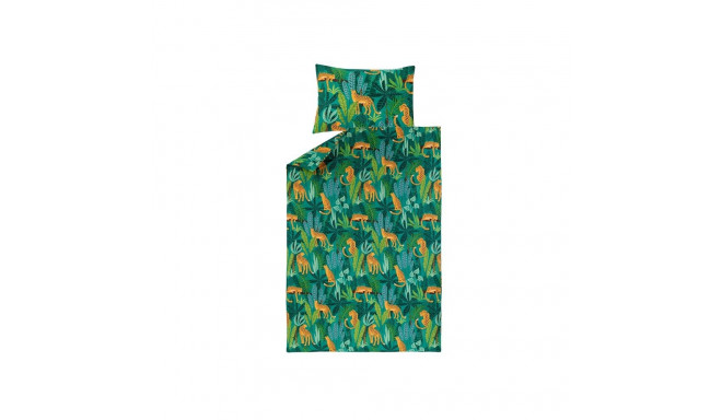 BED COV SET Jungle Life satiin 140x200CM voodipesukomplekt