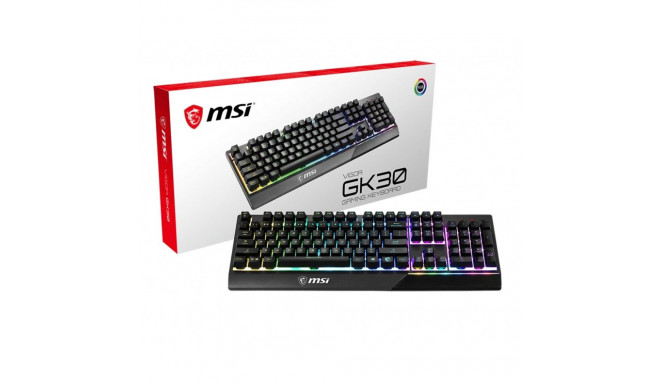 MSI Vigor GK30 mänguklaviatuur, US paigutus, juhtmega, must