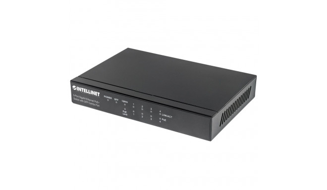 Intellinet 5-pordiline Gigabit Ethernet PoE+ lüliti SFP kombopordiga, 4 x PSE porti, IEEE 802.3at/af