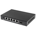 Intellinet 5-Port Gigabit Ethernet PoE+ Switch with SFP Combo Port, 4 x PSE Ports, IEEE 802.3at/af P